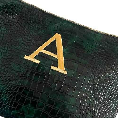 Pochette personalizzata in similpelle cocco verde mod. regular