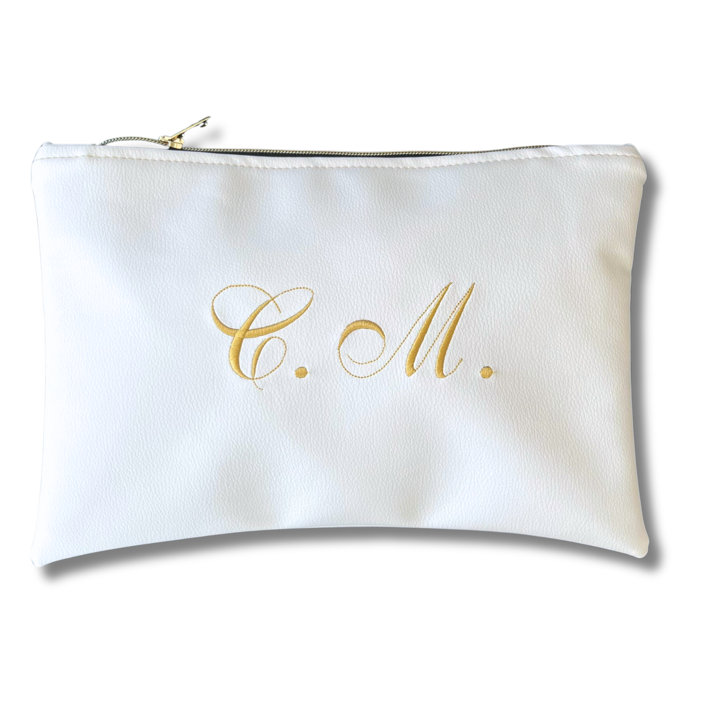 Pochette personalizzata in similpelle bianca font inglese mod. regular