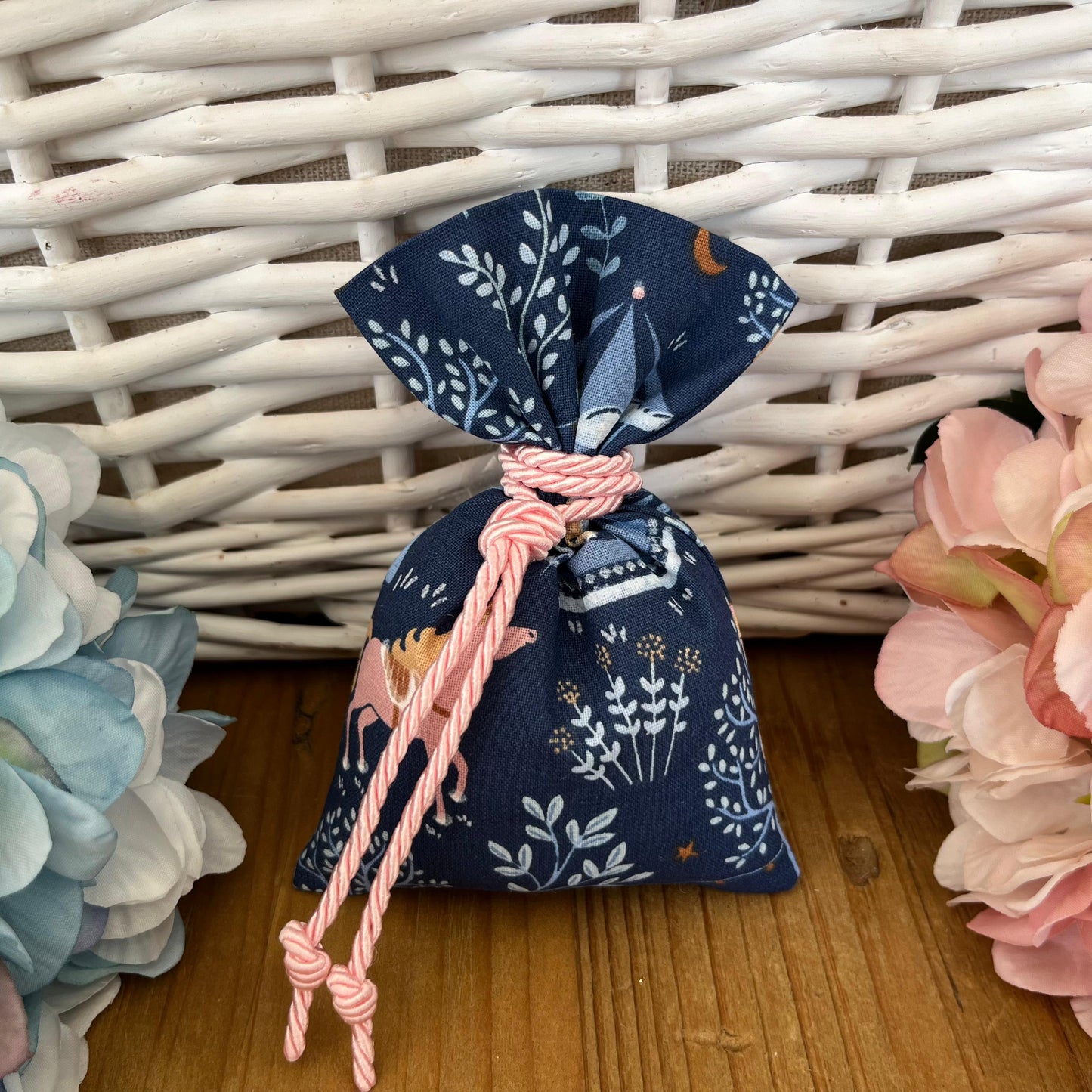 Sacchetto portaconfetti unicorno blu/rosa mod. piccolo collezione Baby