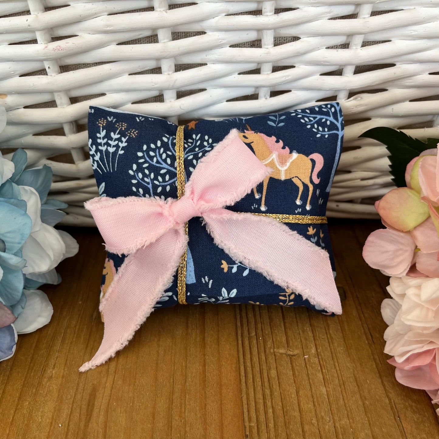 Bustina portaconfetti unicorno blu/rosa mod. midi collezione Baby