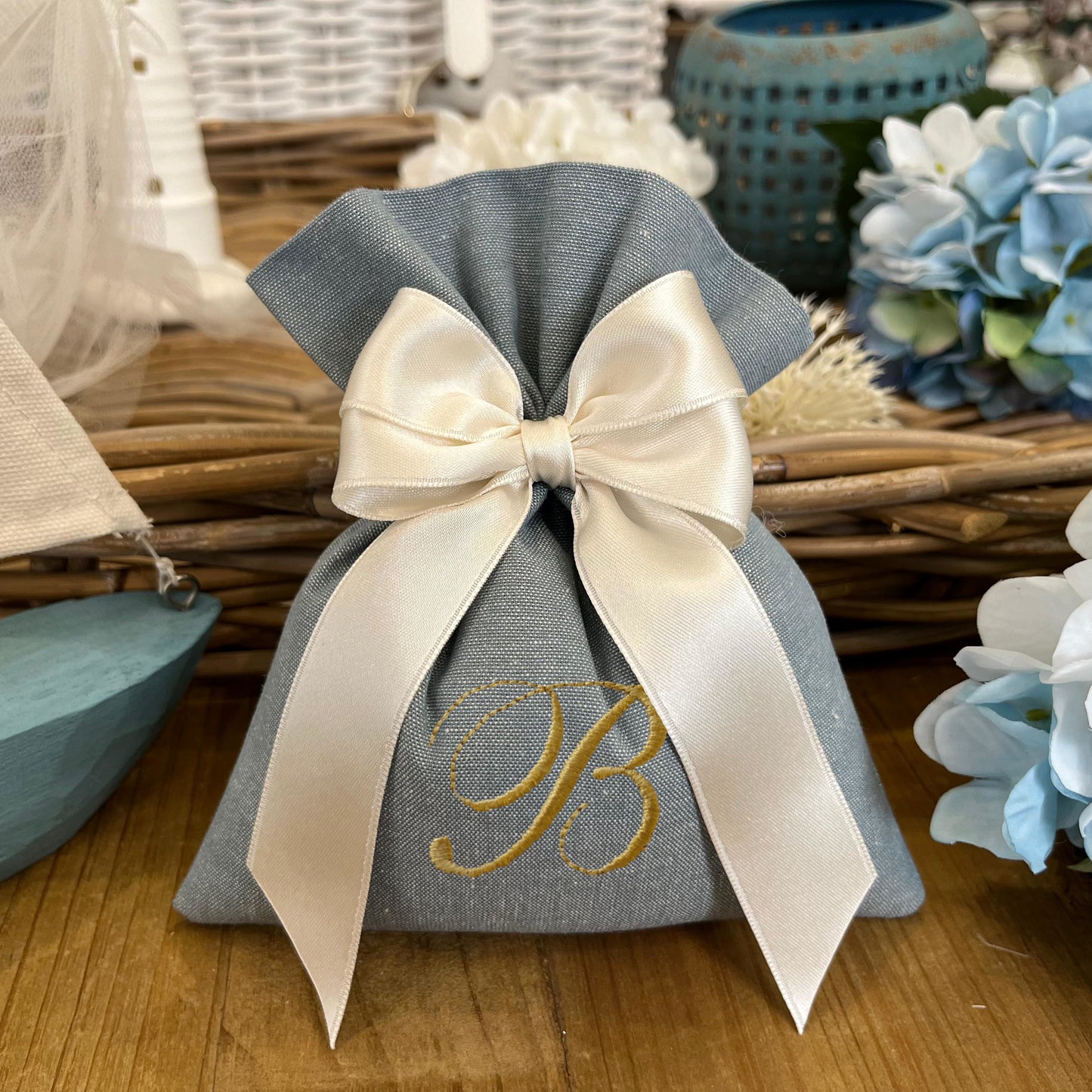 Sacchetto portaconfetti avio personalizzato mod. grande collezione Country chic
