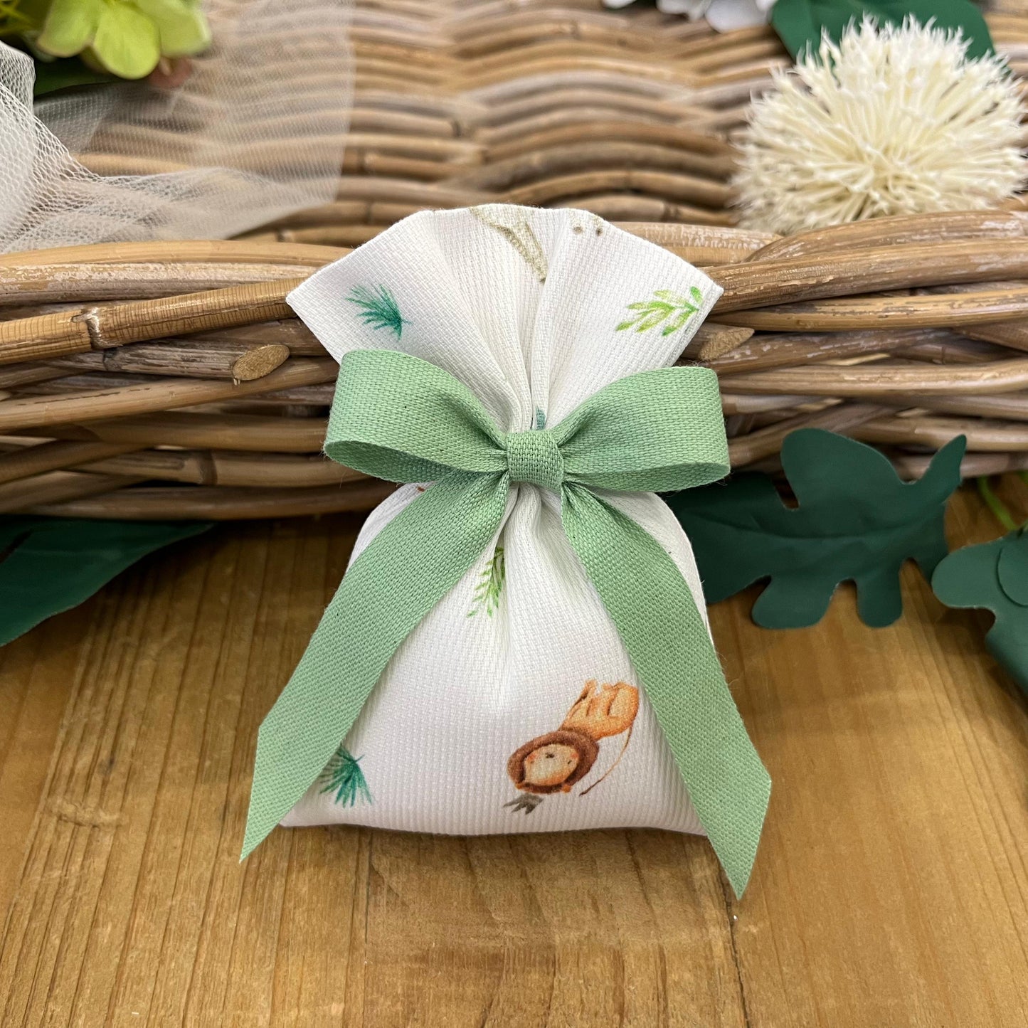 Sacchetto portaconfetti Jungle/verde chiaro mod. piccolo collezione Baby