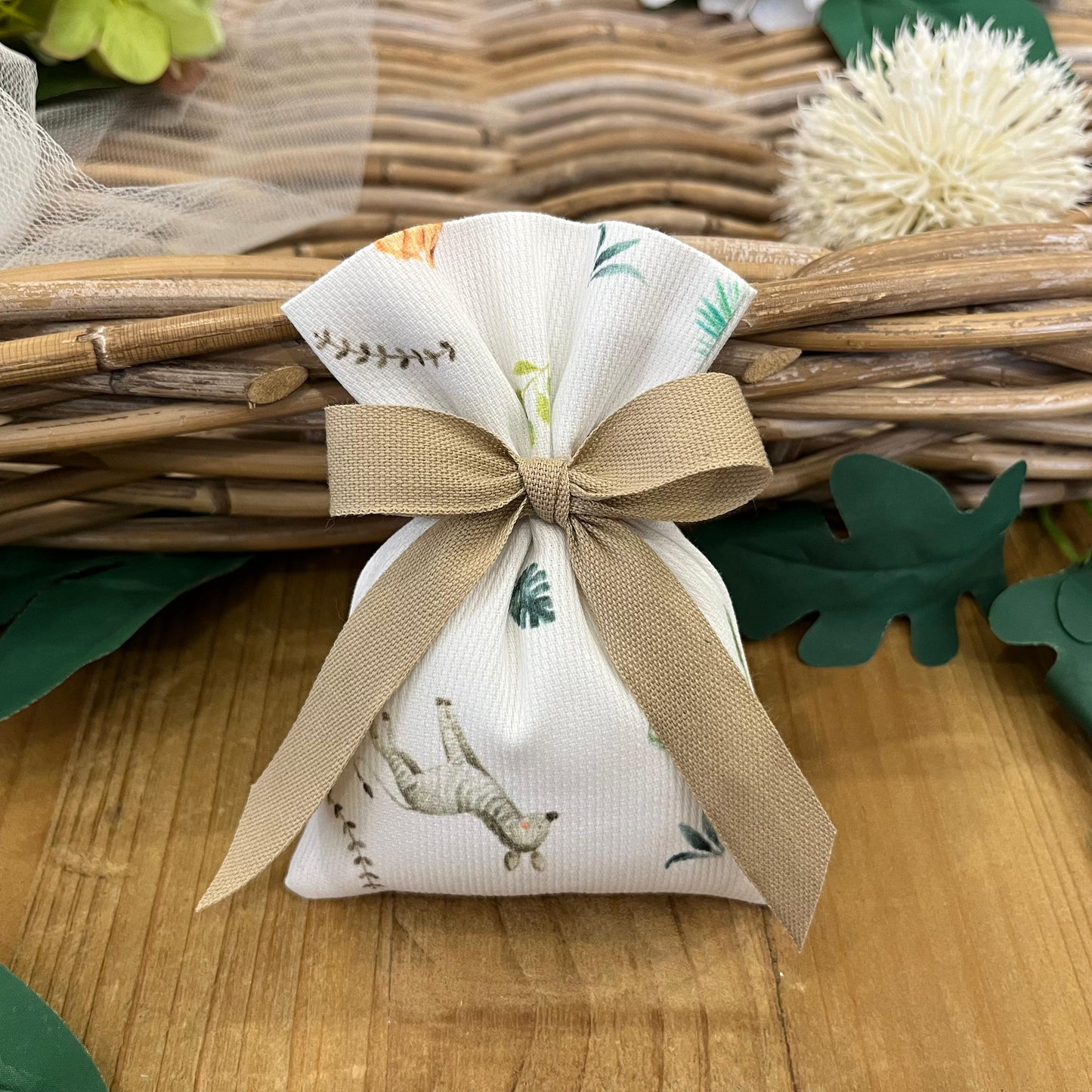 Sacchetto portaconfetti Jungle/beige mod. piccolo collezione Baby
