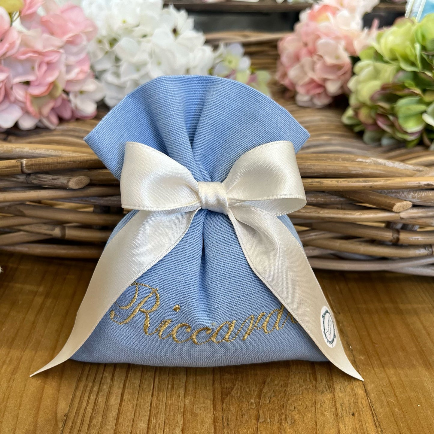 Sacchetto portaconfetti cielo personalizzato mod. medio collezione Palette