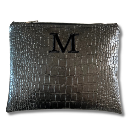Pochette personalizzata in similpelle cocco canna di fucile glitterato mod. petite