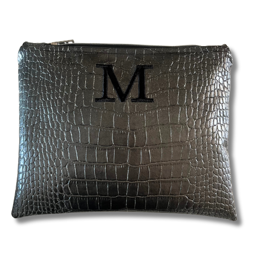 Pochette personalizzata in similpelle cocco canna di fucile glitterato mod. petite