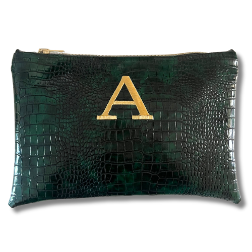 Pochette personalizzata in similpelle cocco verde mod. regular