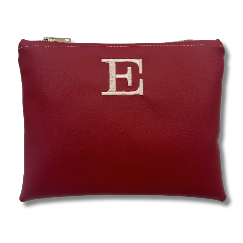 Pochette personalizzata in similpelle bordeaux mod. petite