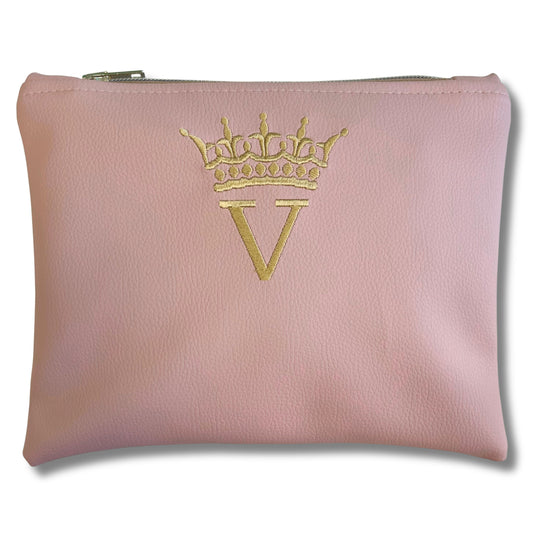 Pochette con corona personalizzata in similpelle rosa mod. petite