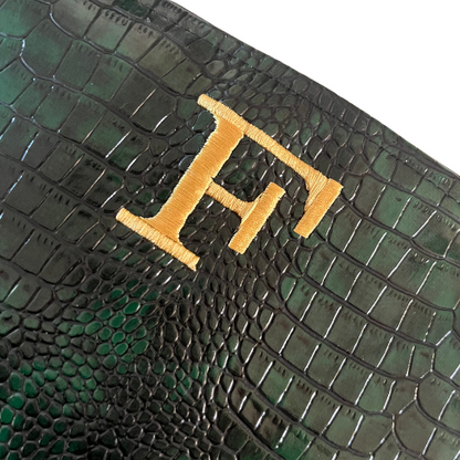 Pochette personalizzata in similpelle cocco verde mod. petite