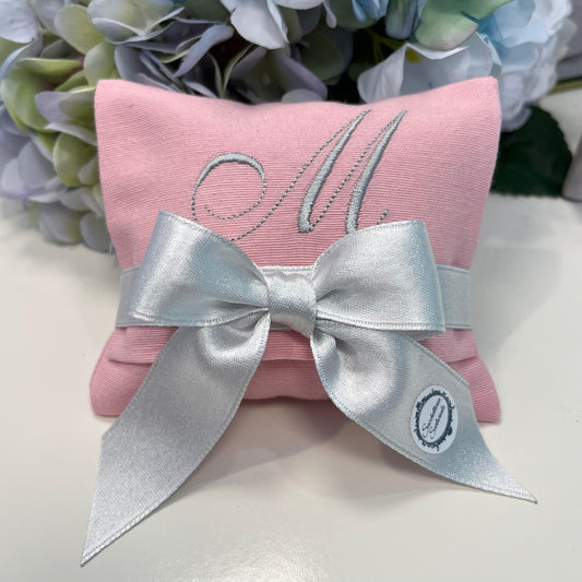 Bustina portaconfetti rosa peonia personalizzata con fiocco mod. midi collezione Palette