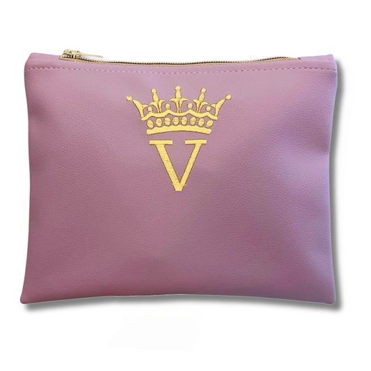 Pochette con corona personalizzata in similpelle lilla mod. petite