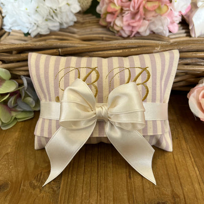 Bustina portaconfetti rigata lilla personalizzata mod. maxi collezione Country chic