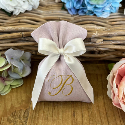 Sacchetto portaconfetti lilla personalizzato mod. piccolo collezione Country chic