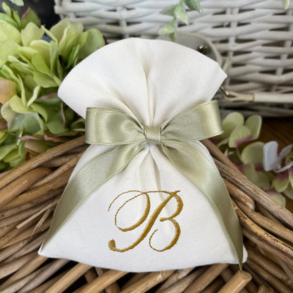Sacchetto portaconfetti bianco personalizzato mod. medio collezione Puro