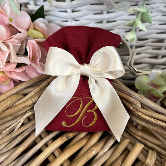 Sacchetto portaconfetti rosso granata personalizzato mod. piccolo collezione Palette