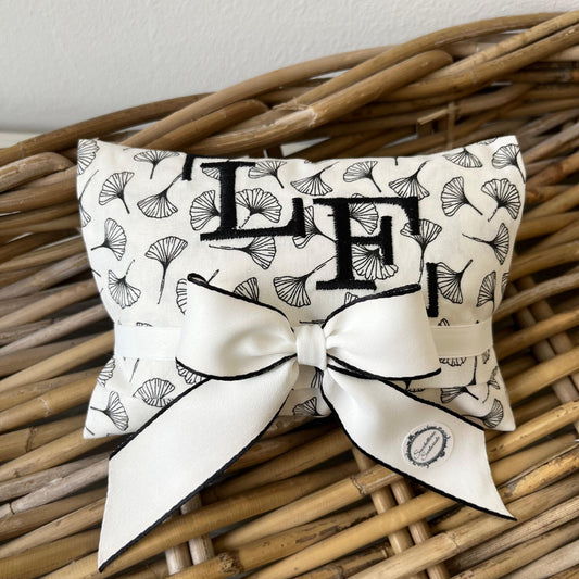 Bustina portaconfetti ginkgo bianca e nera personalizzata mod. maxi